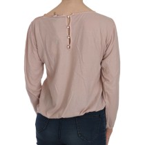 PINK MEMORIES Elegante Bluse mit rosa Spitze und Rundhalsausschnitt