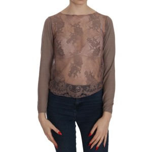 PINK MEMORIES Bluse mit Bootsausschnitt aus Baumwollspitze