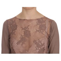 PINK MEMORIES Bluse mit Bootsausschnitt aus Baumwollspitze
