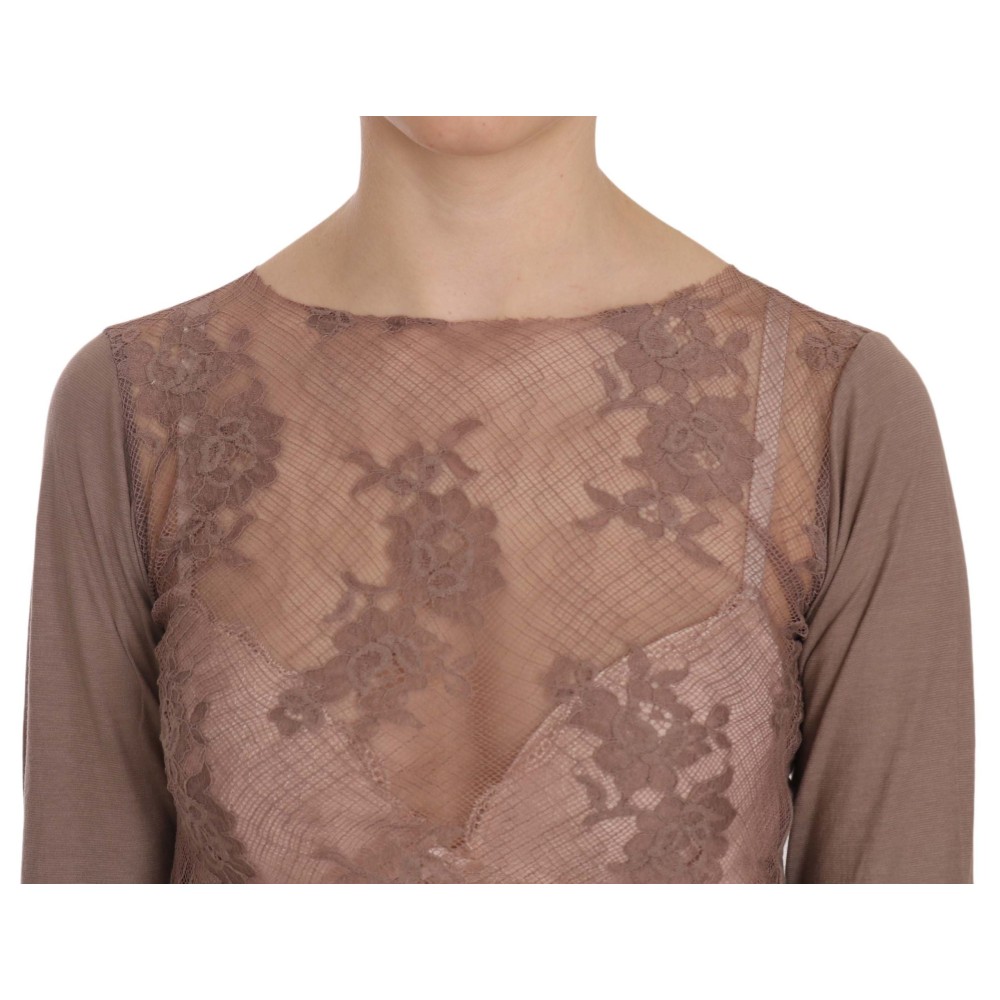 PINK MEMORIES Bluse mit Bootsausschnitt aus Baumwollspitze
