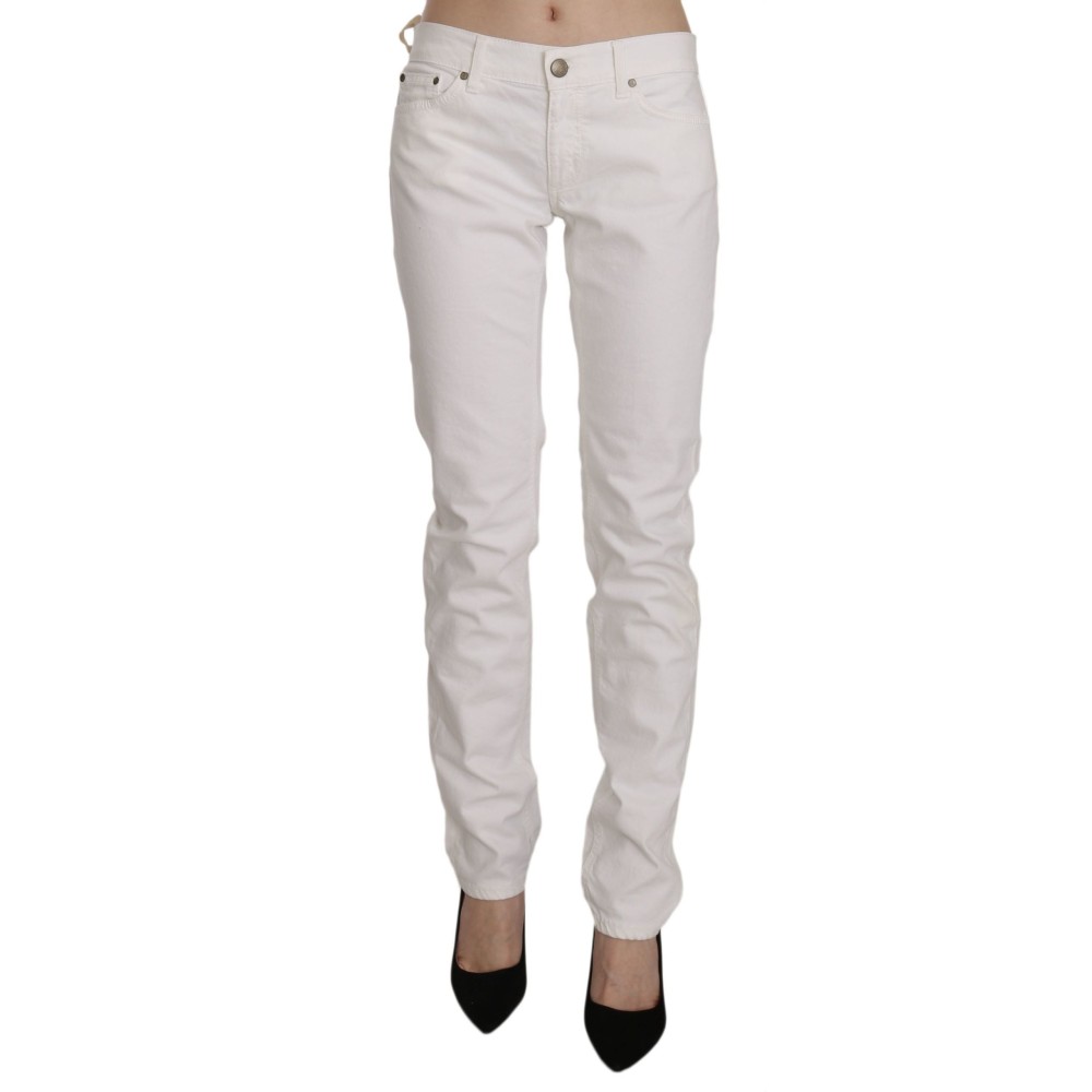 Dondup Schicke weiße Skinny-Hose aus Baumwollmischung