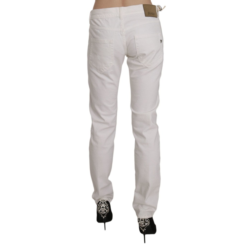 Dondup Schicke weiße Skinny-Hose aus Baumwollmischung