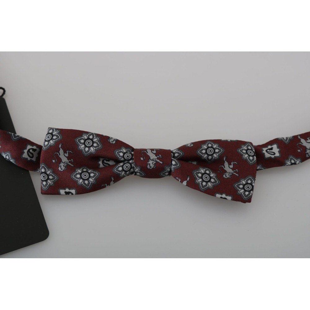 Dolce & Gabbana Elegante Seidenfliege in Bordeaux