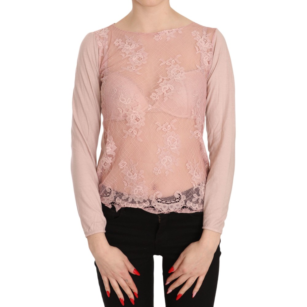 PINK MEMORIES Schicke rosa durchsichtige Baumwollbluse