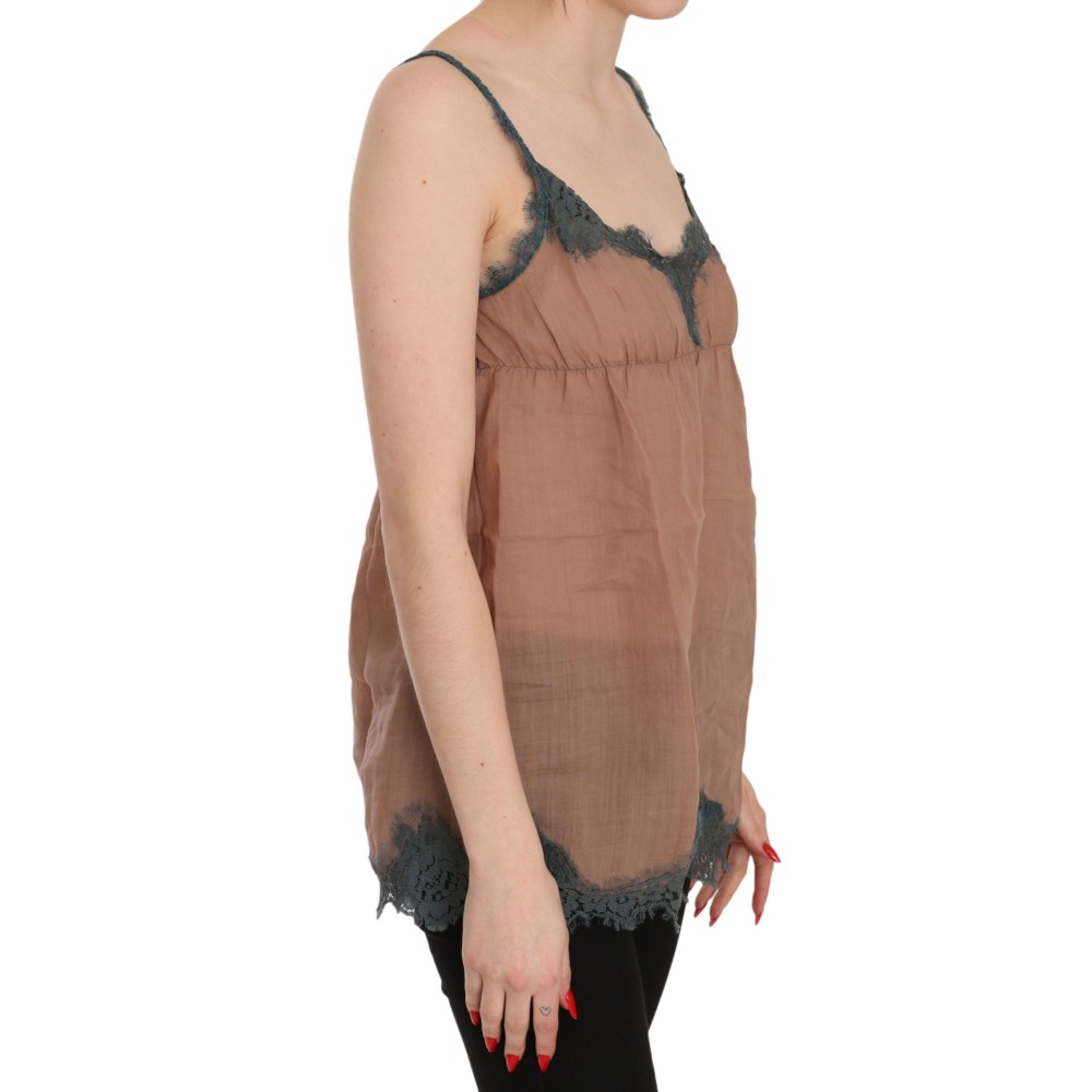 PINK MEMORIES Elegantes Spaghetti-Träger-Spitzen-Top