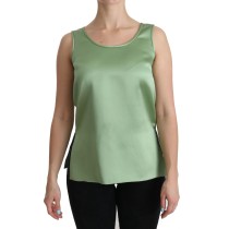 Dolce & Gabbana Elegantes ärmelloses Top aus Seide in hellem Mintgrün