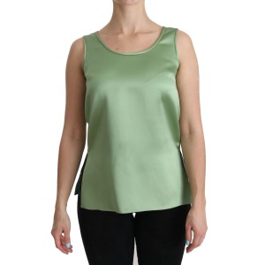 Dolce & Gabbana Elegantes ärmelloses Top aus Seide in hellem Mintgrün