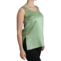 Dolce & Gabbana Elegantes ärmelloses Top aus Seide in hellem Mintgrün