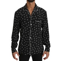 Dolce & Gabbana Elegantes Pyjamahemd aus Seide mit Totenkopfdruck