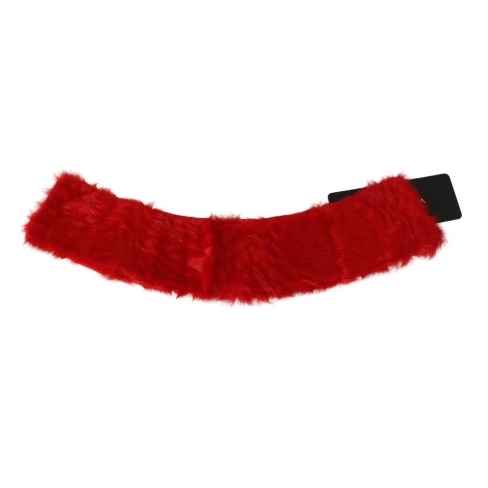 Dolce & Gabbana Eleganter roter Lammfellschal