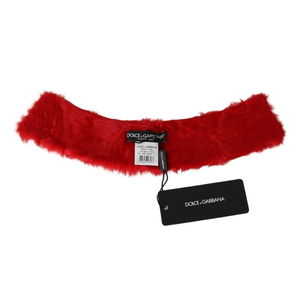 Dolce & Gabbana Eleganter roter Lammfellschal