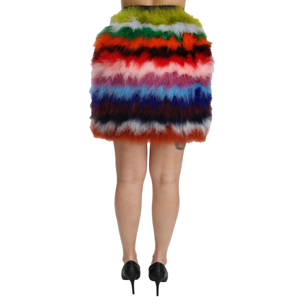 Dolce & Gabbana Schicker, federverzierter Rock mit hoher Taille