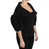 Dolce & Gabbana Eleganter schwarzer Schurwollmantel