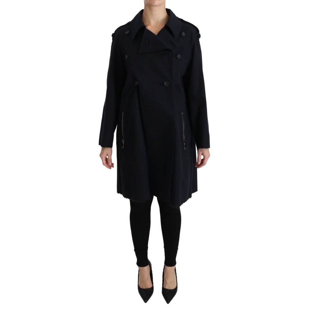 Dolce & Gabbana Elegante gefütterte blaue Jacke mit Polka Dot