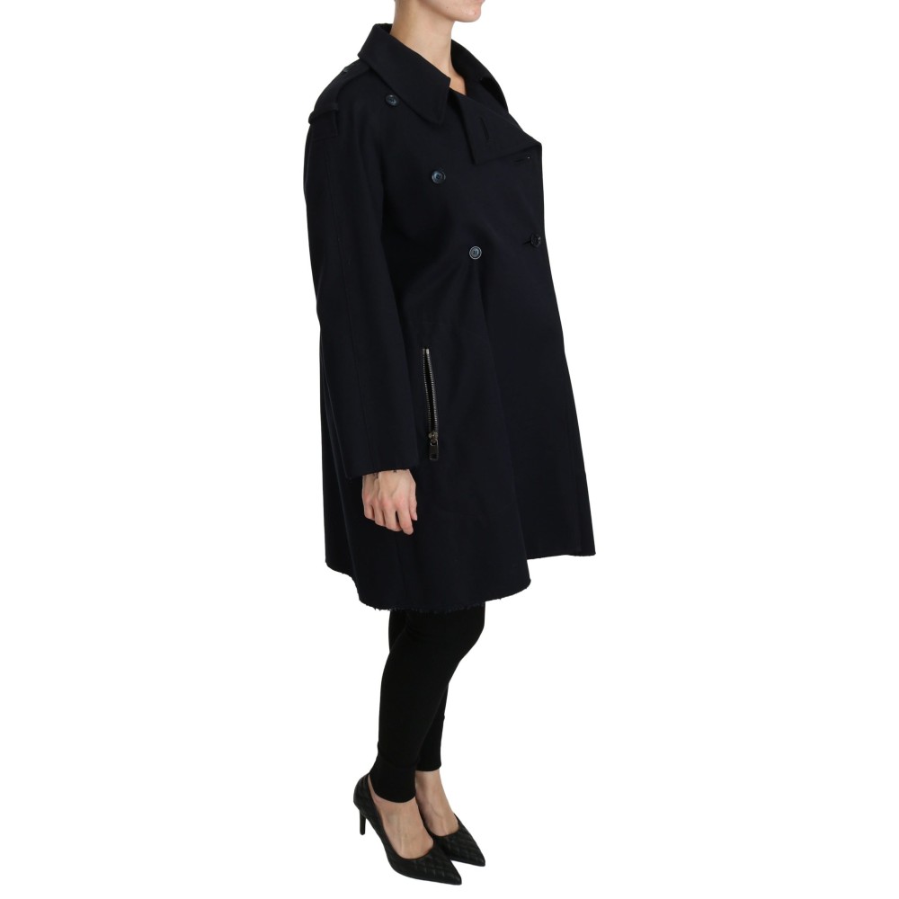 Dolce & Gabbana Elegante gefütterte blaue Jacke mit Polka Dot