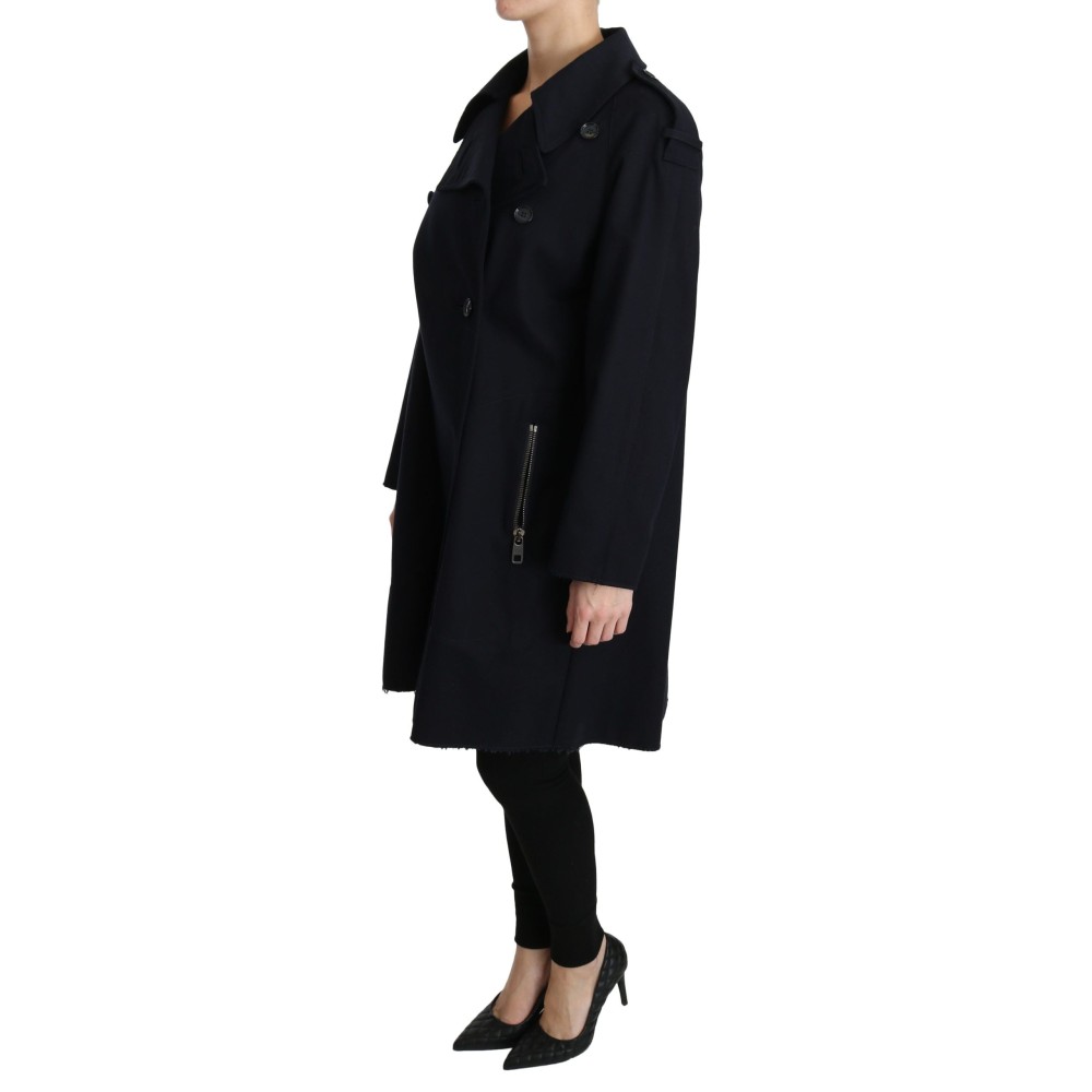 Dolce & Gabbana Elegante gefütterte blaue Jacke mit Polka Dot