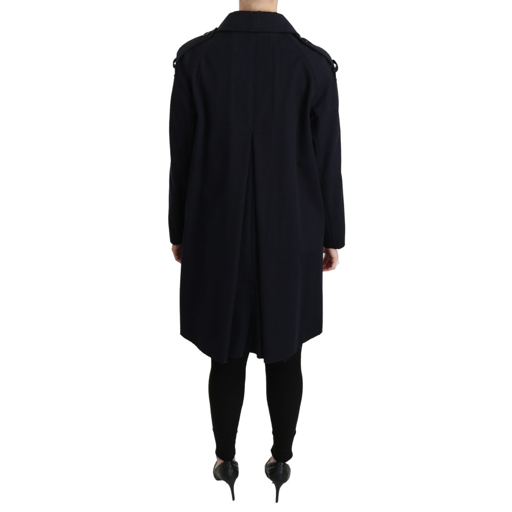 Dolce & Gabbana Elegante gefütterte blaue Jacke mit Polka Dot