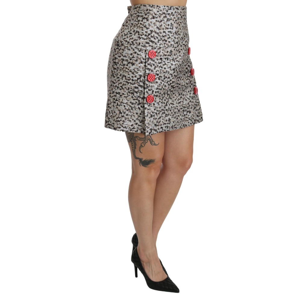 Dolce & Gabbana Exquisiter schwarzer verschönerter Rock mit hoher Taille