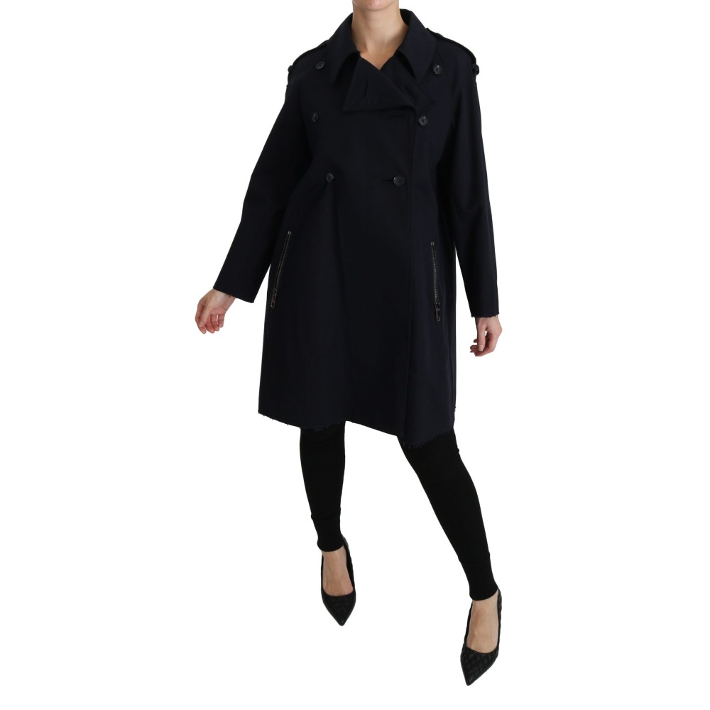 Dolce & Gabbana Elegante gefütterte blaue Jacke mit Polka Dot