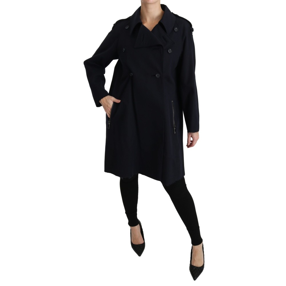 Dolce & Gabbana Elegante gefütterte blaue Jacke mit Polka Dot
