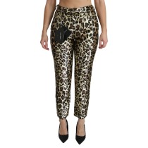 Dolce & Gabbana Schicke Leoparden-Paillettenhose mit hoher Taille