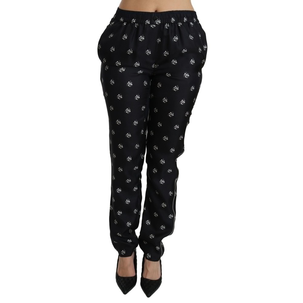 Dolce & Gabbana Elegante Skinny-Hose aus Seide mit mittlerer Taille