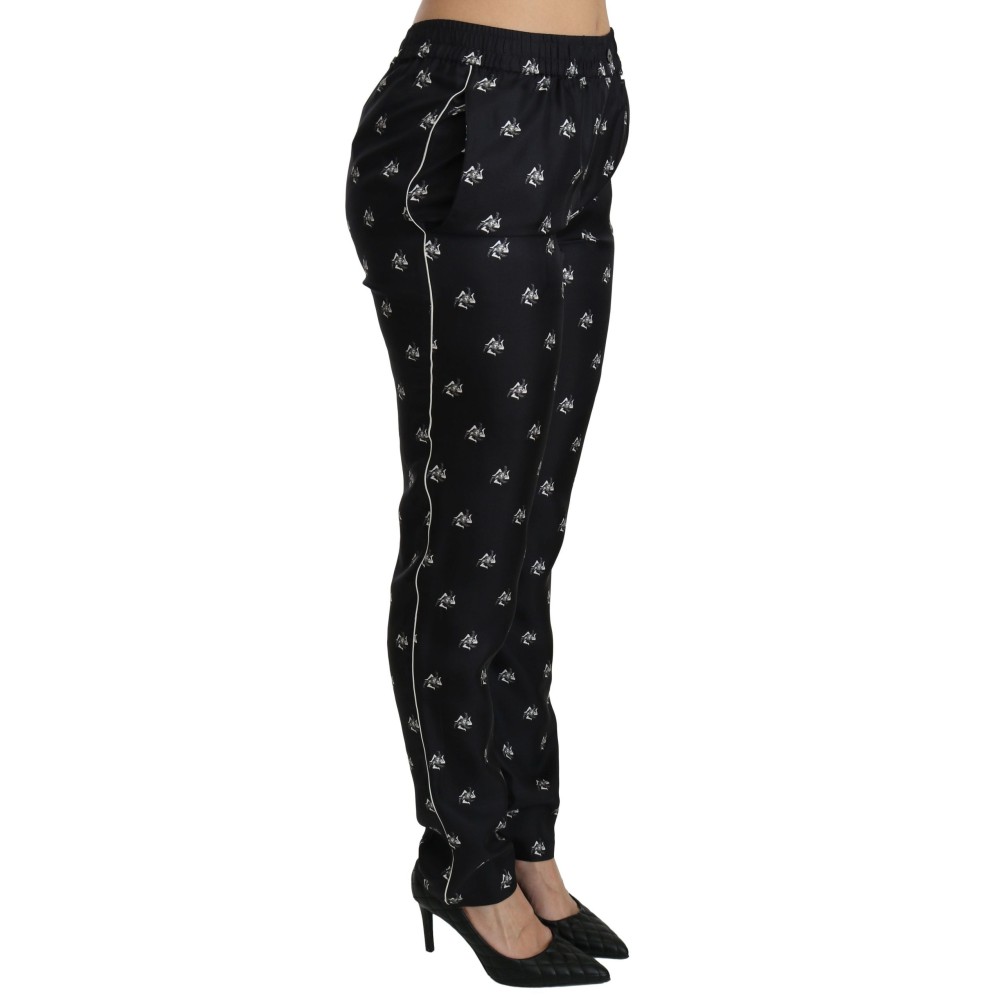 Dolce & Gabbana Elegante Skinny-Hose aus Seide mit mittlerer Taille
