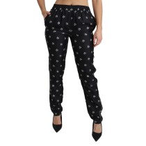 Dolce & Gabbana Elegante Skinny-Hose aus Seide mit mittlerer Taille