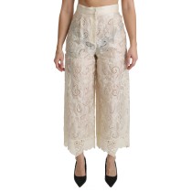 Dolce & Gabbana Elegante Palazzo-Hose mit hoher Taille Gekürzte Hose