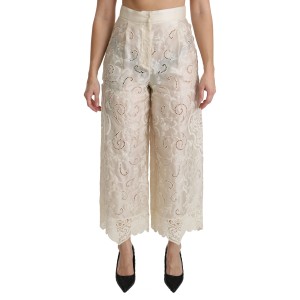 Dolce & Gabbana Elegante Palazzo-Hose mit hoher Taille Gekürzte Hose