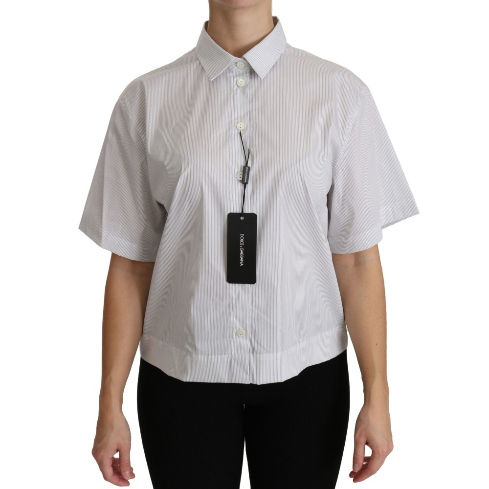 Dolce & Gabbana Elegantes weißes Baumwoll-Poloshirt