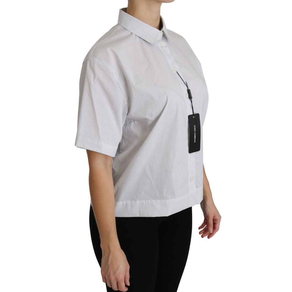 Dolce & Gabbana Elegantes weißes Baumwoll-Poloshirt