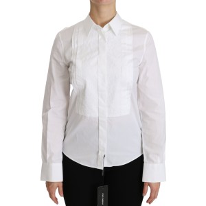 Dolce & Gabbana Elegantes langärmeliges Poloshirt mit Kragen in Weiß