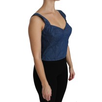 Dolce & Gabbana Elegantes ärmelloses Bustier-Top in Blau