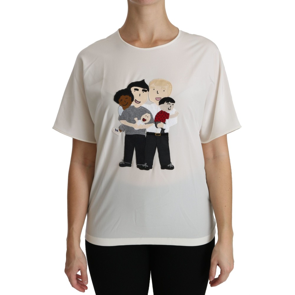 Dolce & Gabbana Elegantes Rundhals-Top aus Seidenmischung