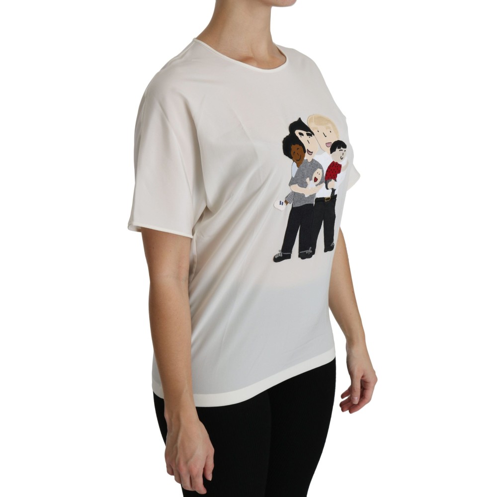Dolce & Gabbana Elegantes Rundhals-Top aus Seidenmischung