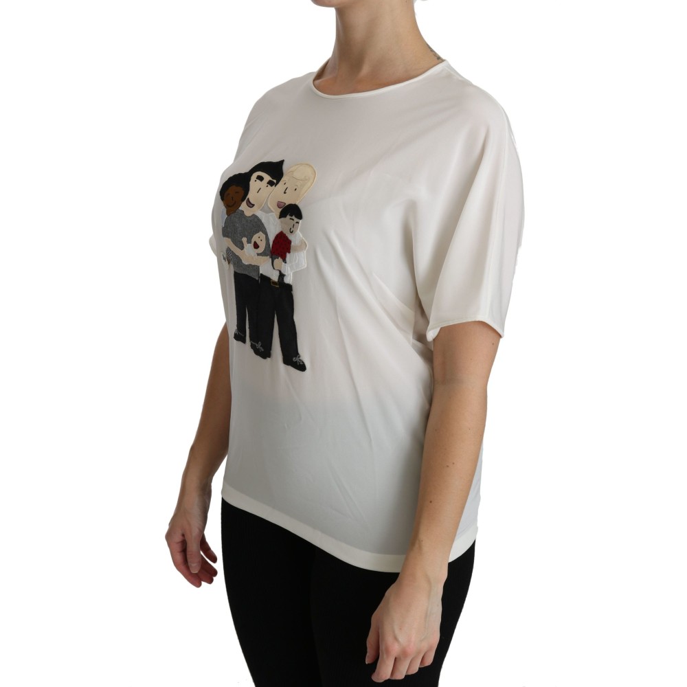Dolce & Gabbana Elegantes Rundhals-Top aus Seidenmischung