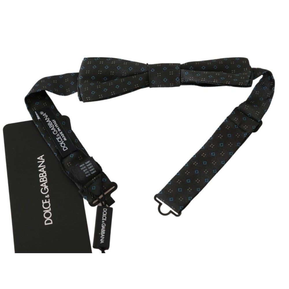 Dolce & Gabbana Elegante Seidenfliege mit grauem Muster