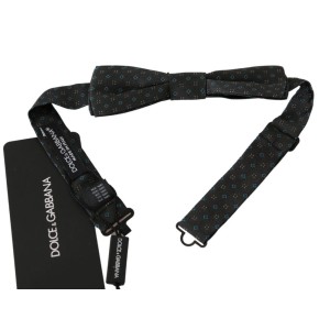 Dolce & Gabbana Elegante Seidenfliege mit grauem Muster