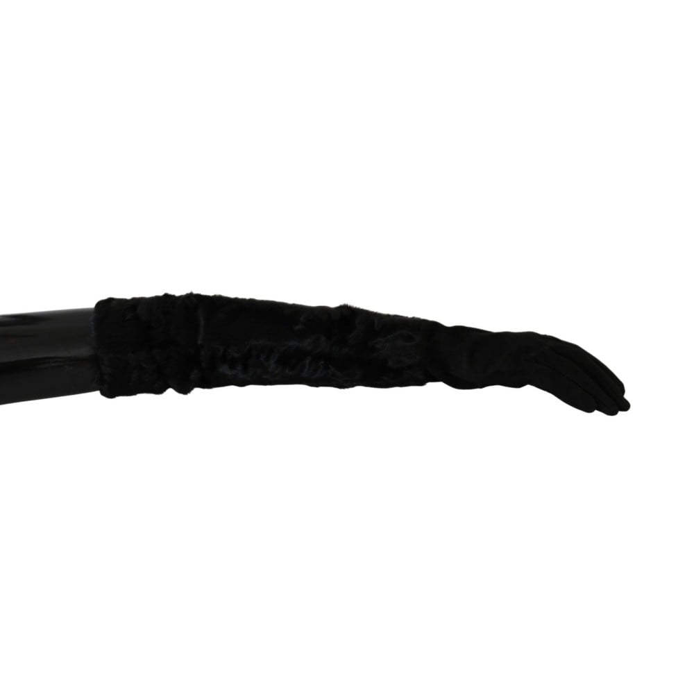 Dolce & Gabbana Elegante Mittelarm-Lederhandschuhe in Braun