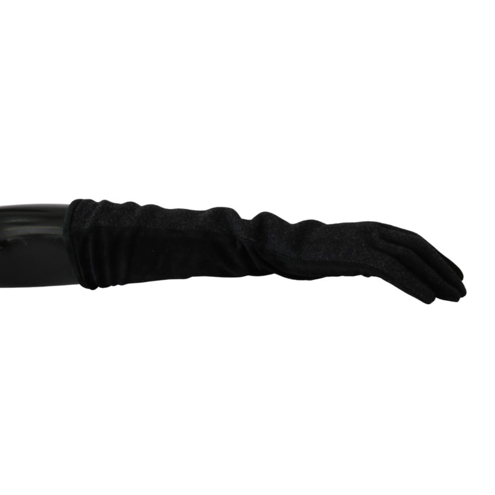 Dolce & Gabbana Elegante mittellange Wollhandschuhe in Schwarz