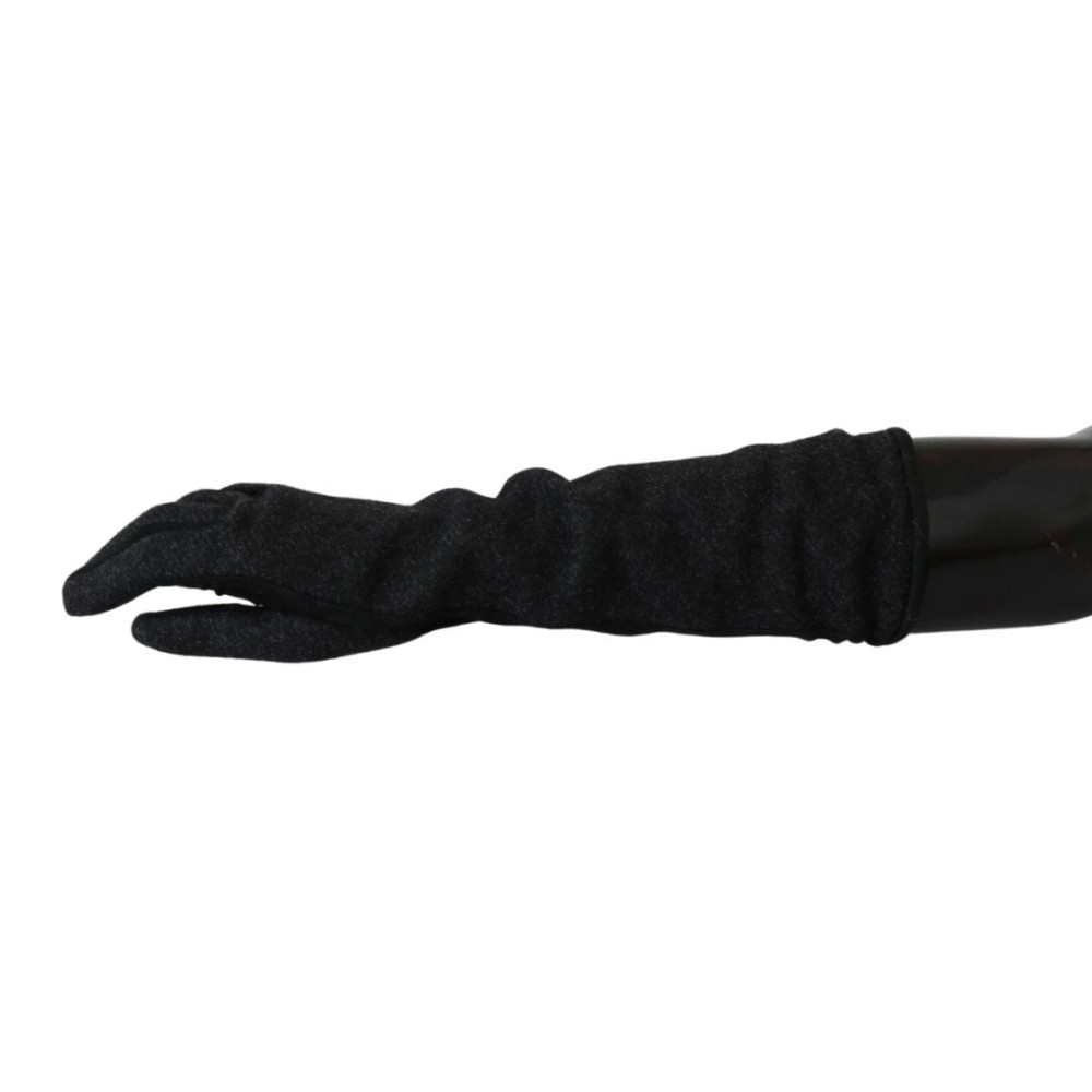 Dolce & Gabbana Elegante mittellange Wollhandschuhe in Schwarz