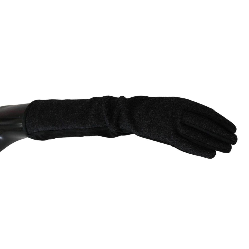 Dolce & Gabbana Elegante mittellange Wollhandschuhe in Schwarz