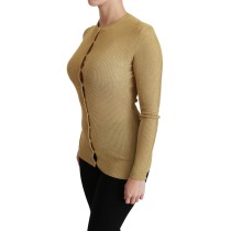Dolce & Gabbana Elegante langärmelige goldene Strickjacke