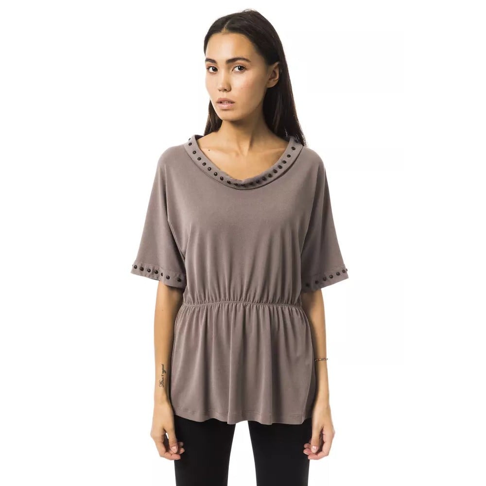 BYBLOS Graues Polyester T-Shirt für Frauen