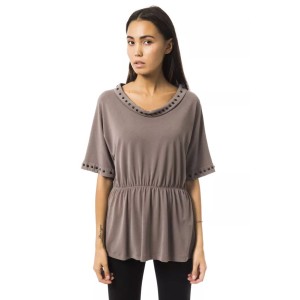 BYBLOS Graues Polyester T-Shirt für Frauen