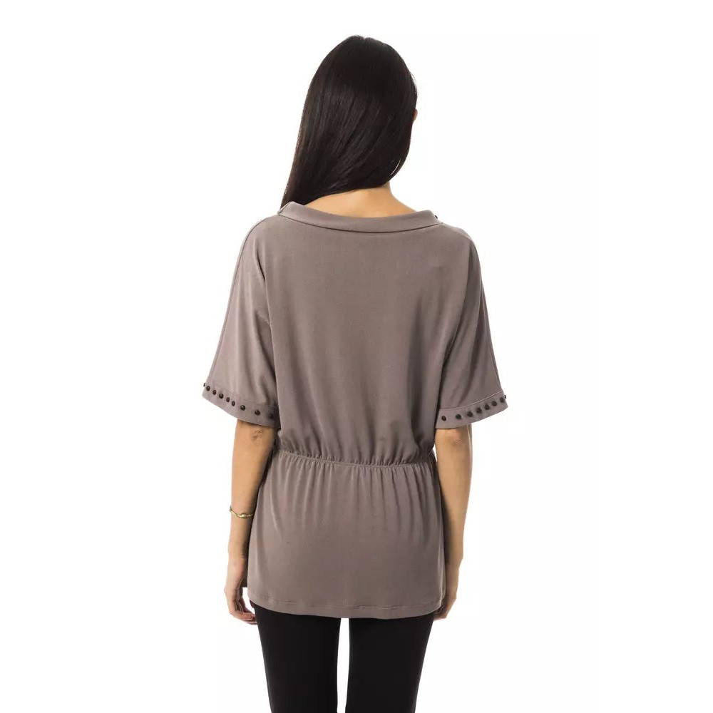 BYBLOS Graues Polyester T-Shirt für Frauen