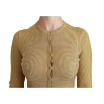 Dolce & Gabbana Elegante langärmelige goldene Strickjacke