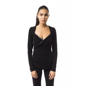 BYBLOS Schwarzes Viskose-Top für Frauen