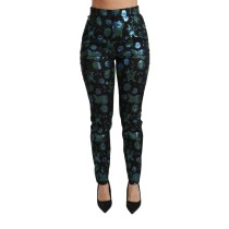 Dolce & Gabbana Florale Skinny-Hose mit hoher Taille